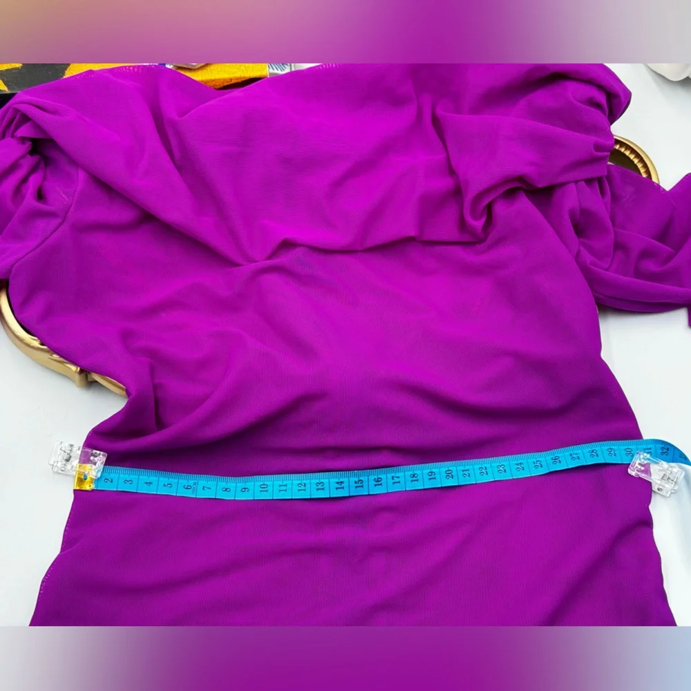 🆕 BRONX & BANCO 🧿 NWOT Monica Off-Shoulder Gown, Fuschia - Sz M - US 6 - Picture 14 of 15